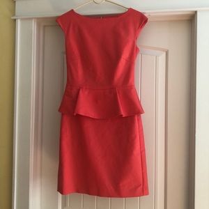 French connection coral peplum dress
